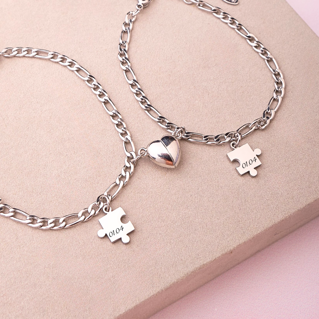 Pack - Pulseras - Puzzle Love - Silver - Personalizadas