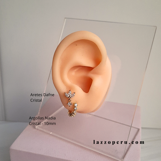 Argollas Nadia - Gold -10mm - Cristal