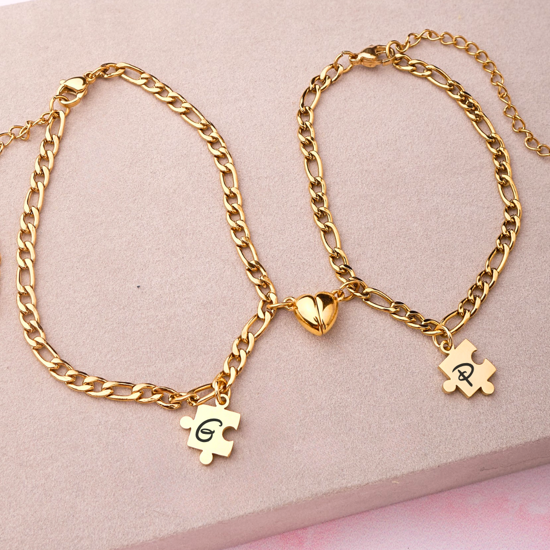 Pack - Pulseras - Puzzle Love - Gold - Personalizadas