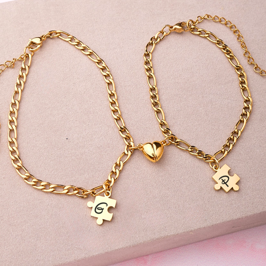 Pack - Pulseras - Puzzle Love - Gold - Personalizadas
