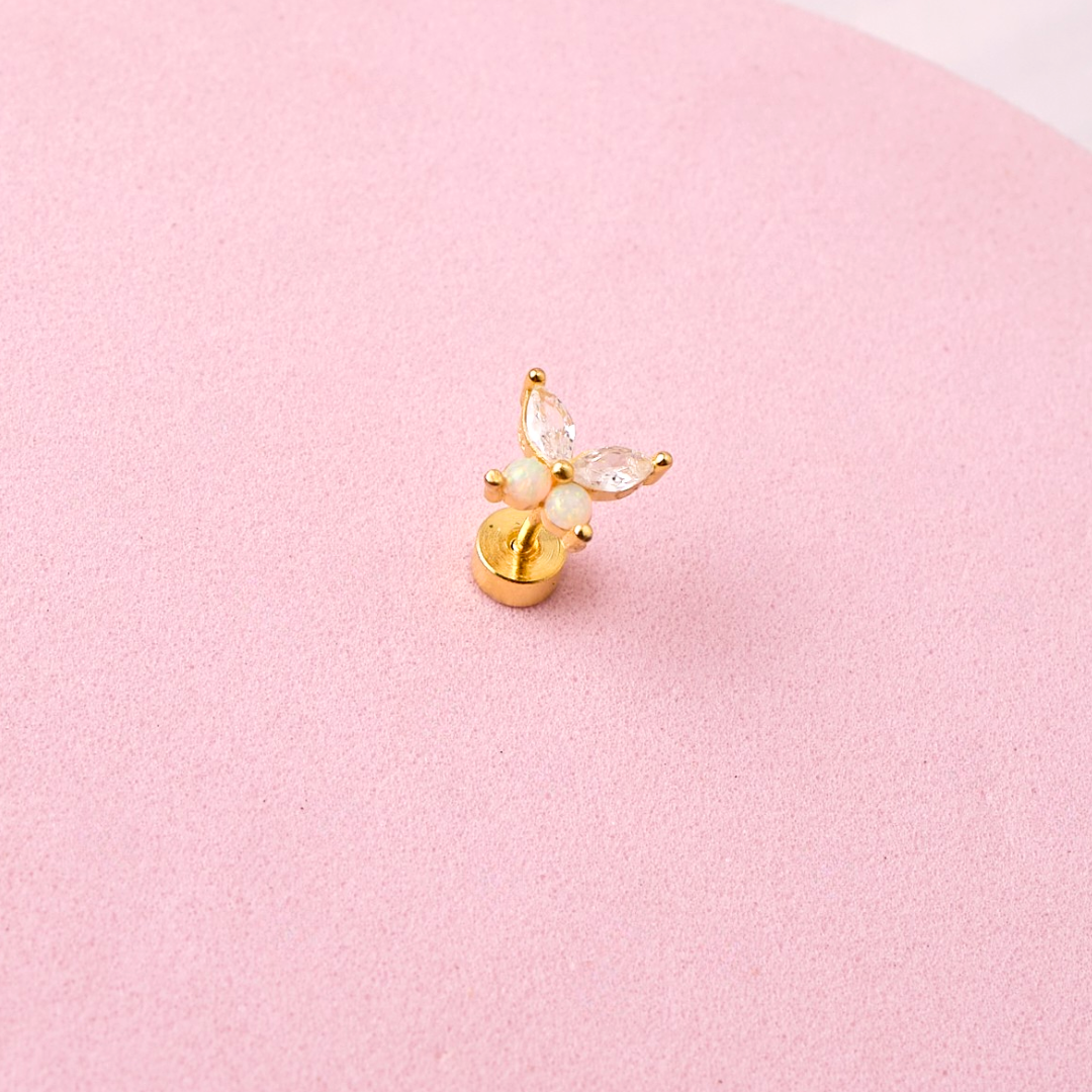 Piercing Mariposa - Ópalo - Gold - 7x6mm