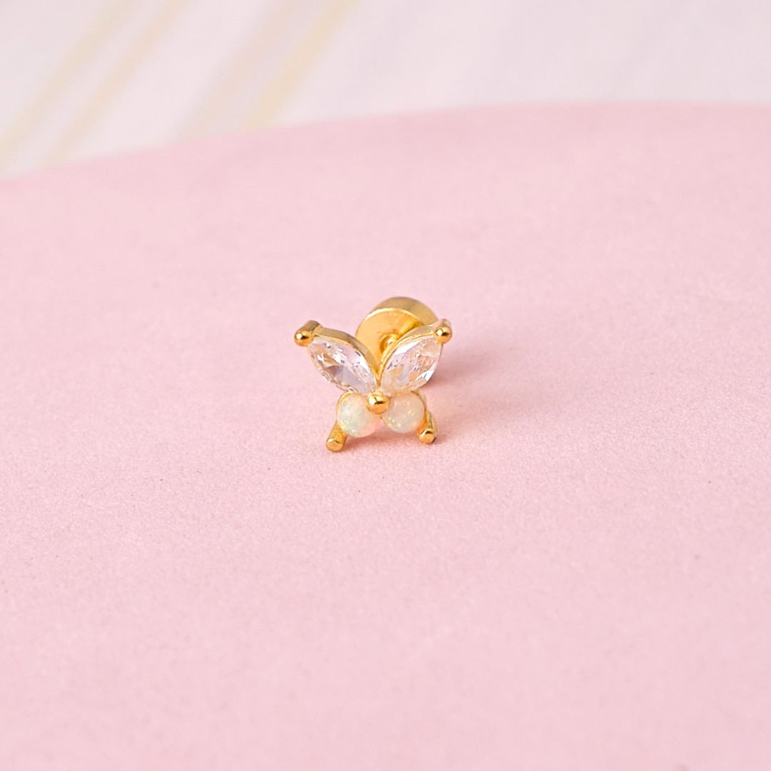 Piercing Mariposa - Ópalo - Gold - 7x6mm