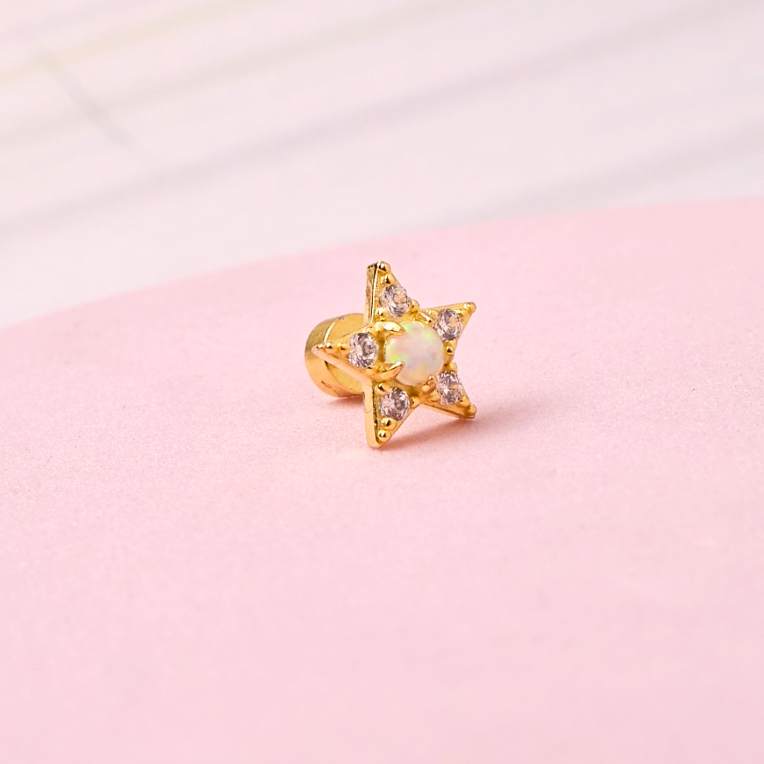 Piercing Estrella - Ópalo - Gold - 9mm