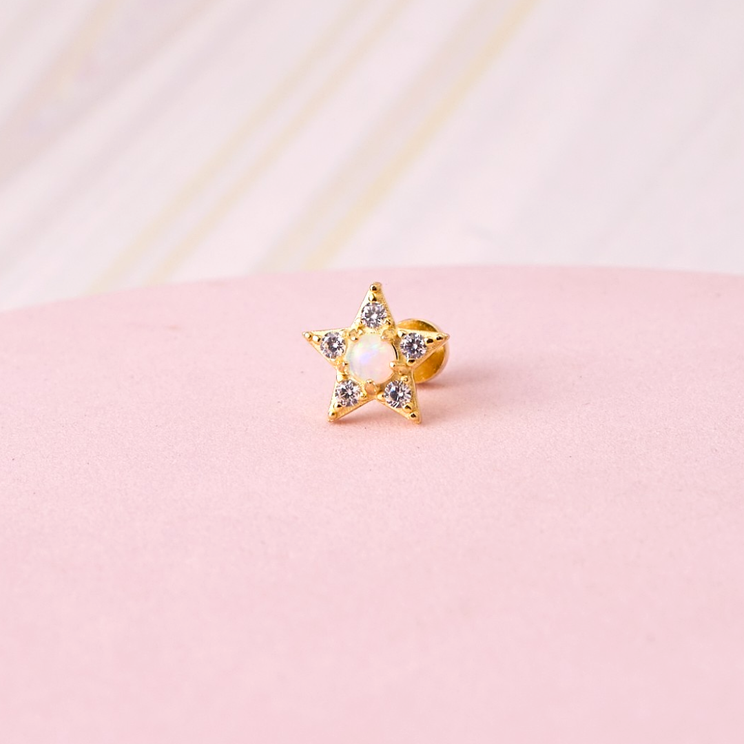 Piercing Estrella - Ópalo - Gold - 9mm