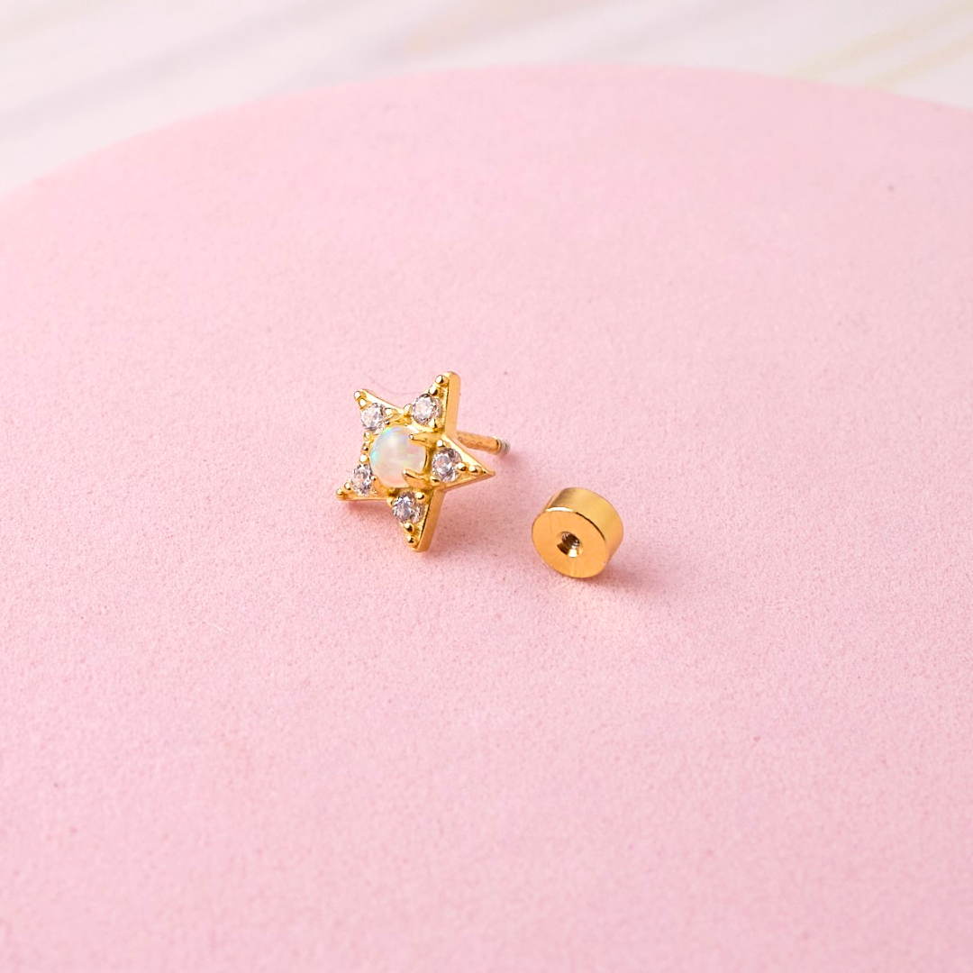 Piercing Estrella - Ópalo - Gold - 9mm