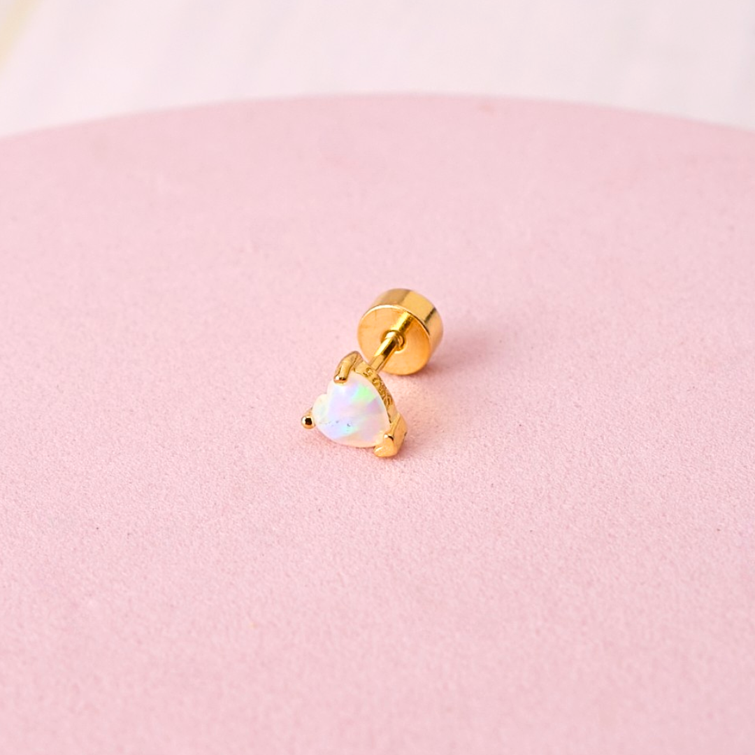 Piercing Corazón - Ópalo - Gold