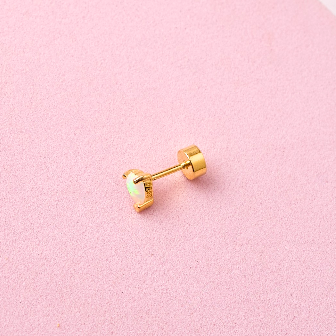 Piercing Corazón - Ópalo - Gold