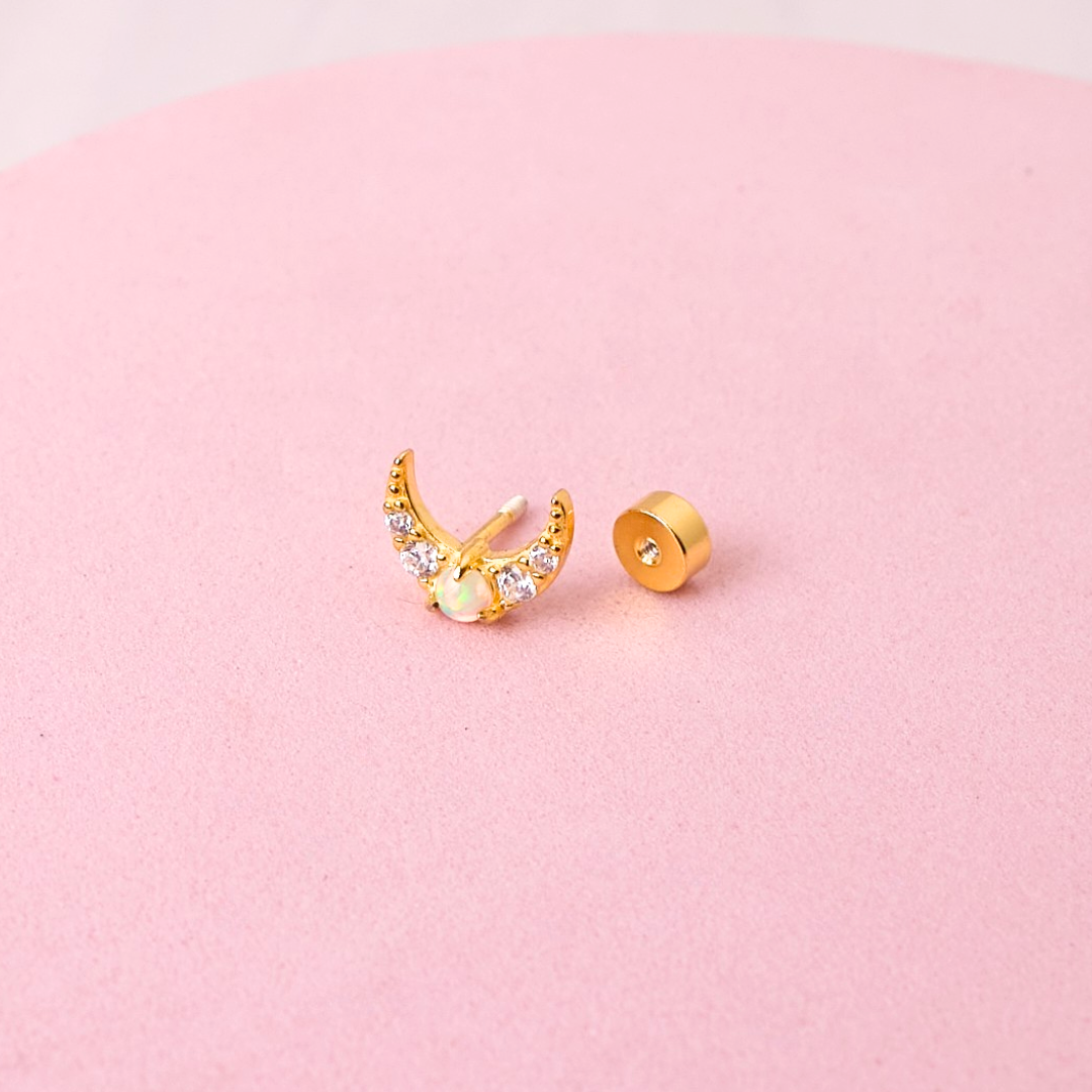 Piercing Luna - Ópalo - Gold - 8x7mm