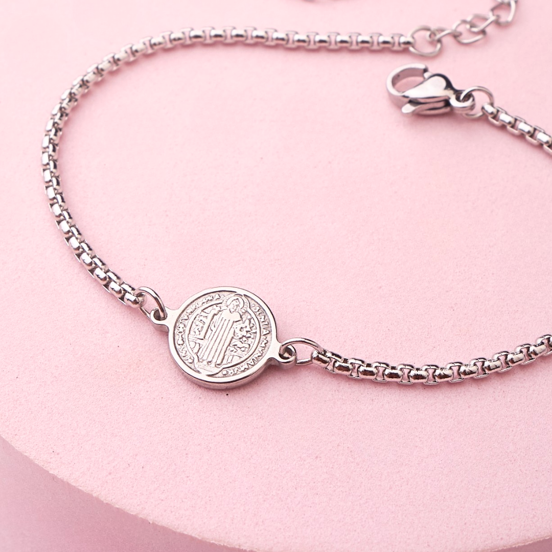 Pulsera San Benito - Silver - 10 mm