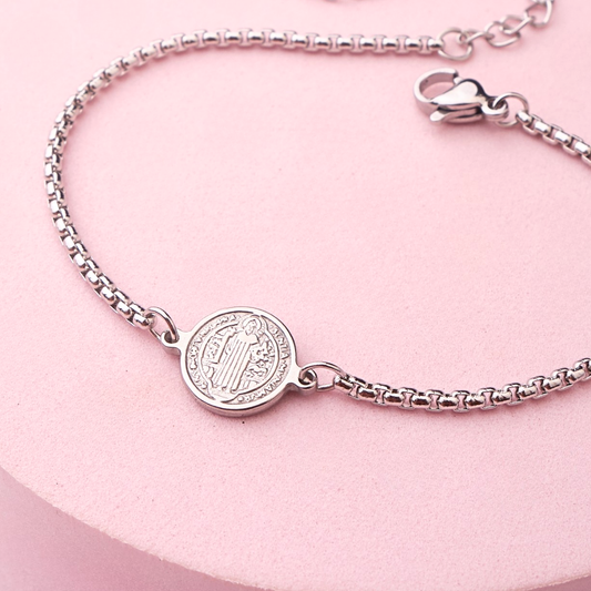 Pulsera San Benito - Silver - 10 mm