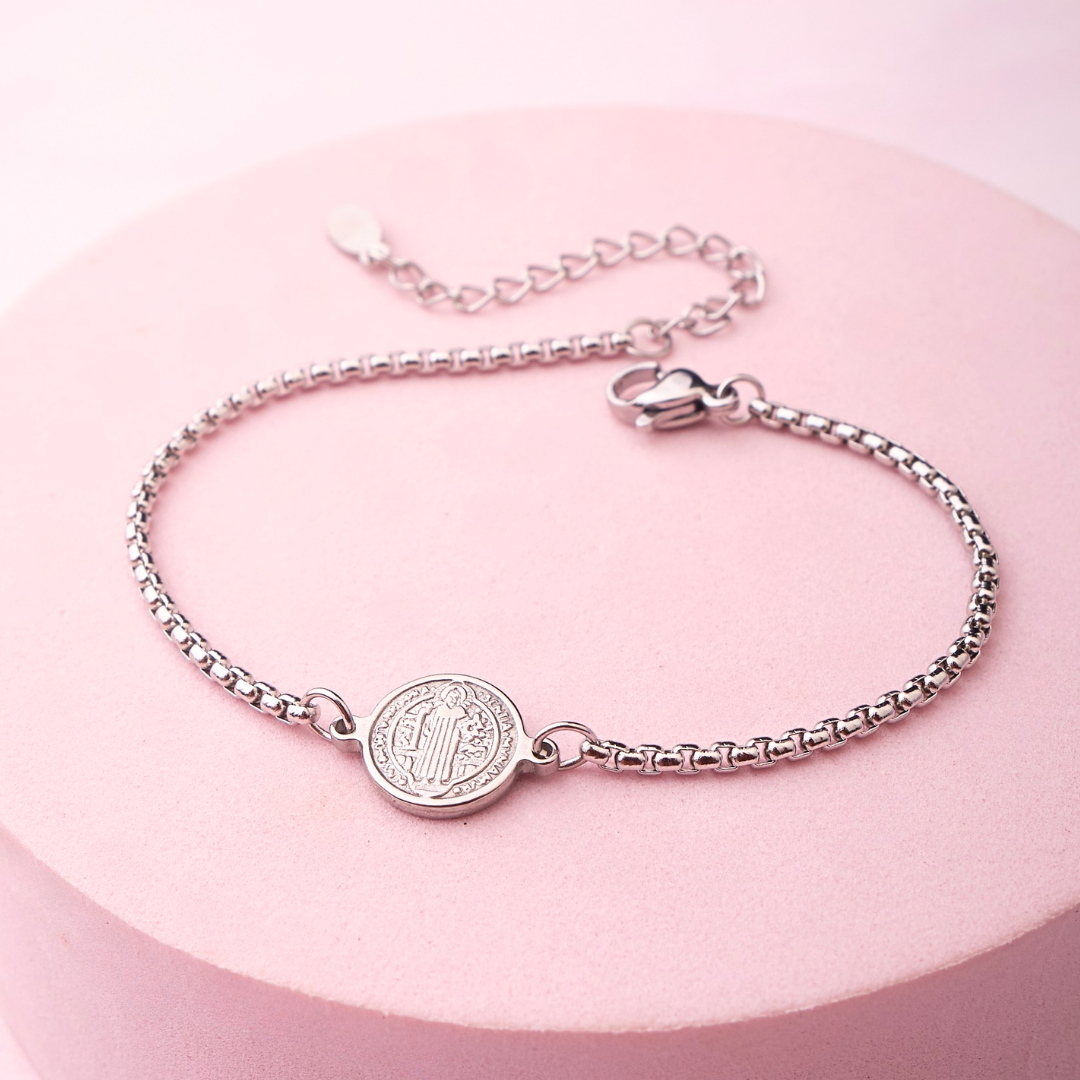 Pulsera San Benito - Silver - 10 mm