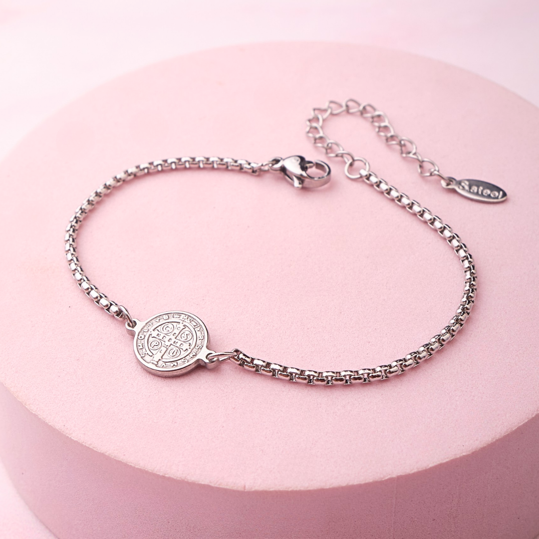 Pulsera San Benito - Silver - 10 mm