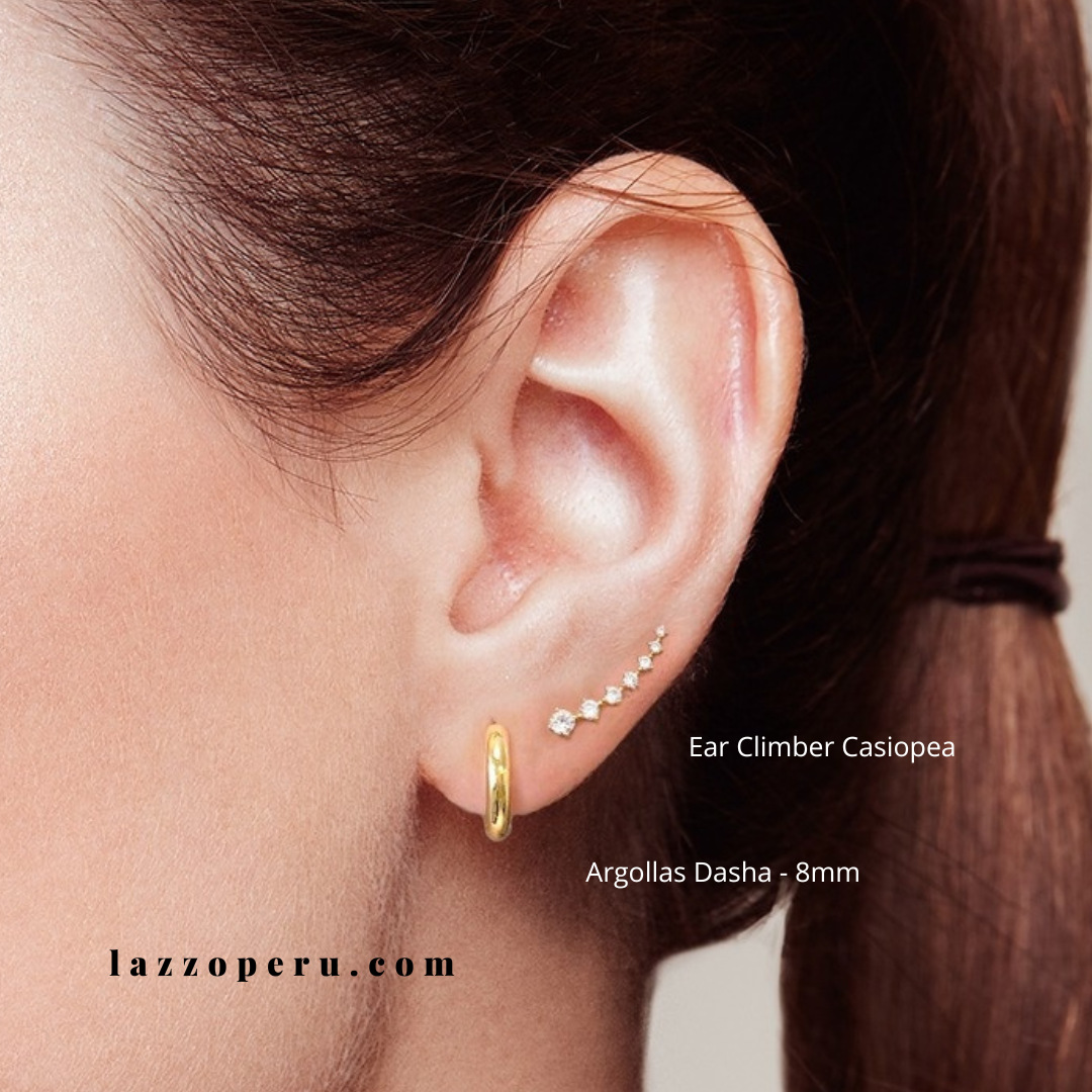 Ear Climber Casiopea - Cristal - Gold