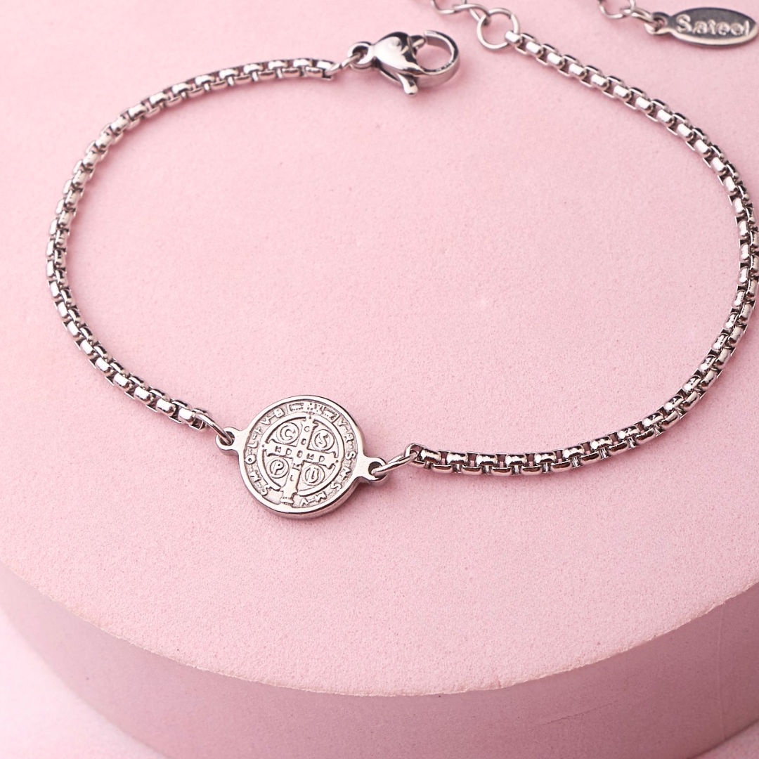 Pulsera San Benito - Silver - 10 mm