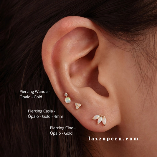 Piercing Cloe - Ópalo Gold - 7x5mm