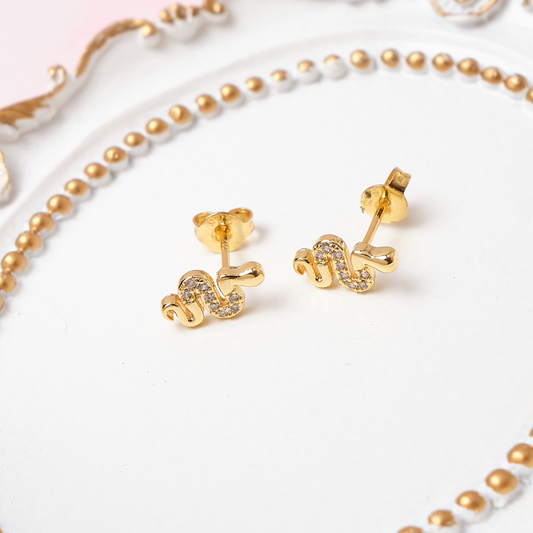 Aretes Serpiente - Gold - 10x6mm