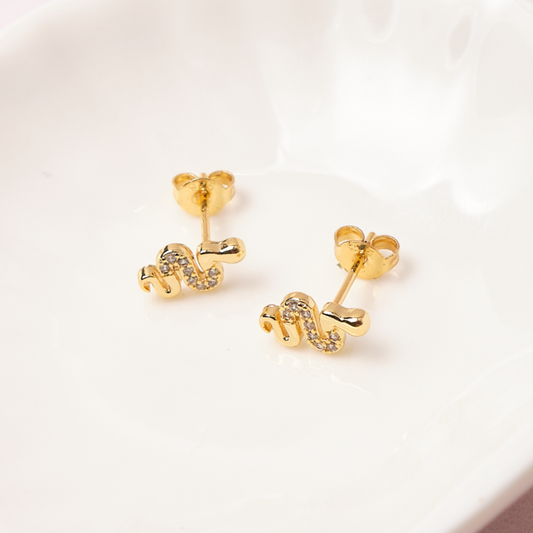 Aretes Serpiente - Gold - 10x6mm