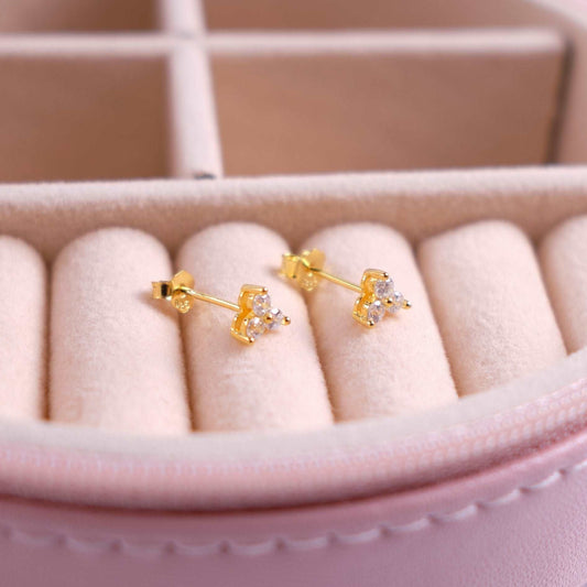 Aretes Casia - Gold - 5mm - Cristal