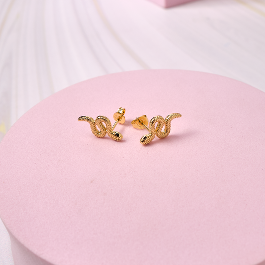 Aretes Víbora - Gold - 16x8mm