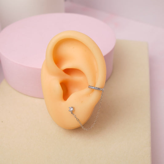 Ear Cuff Paris - Cristal - Silver