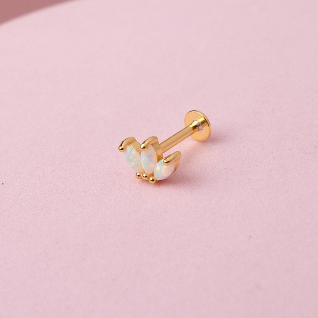 Piercing Cloe - Ópalo Gold - 7x5mm