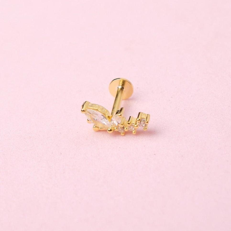 Piercing Monarca - Cristal - Gold - 10x5mm