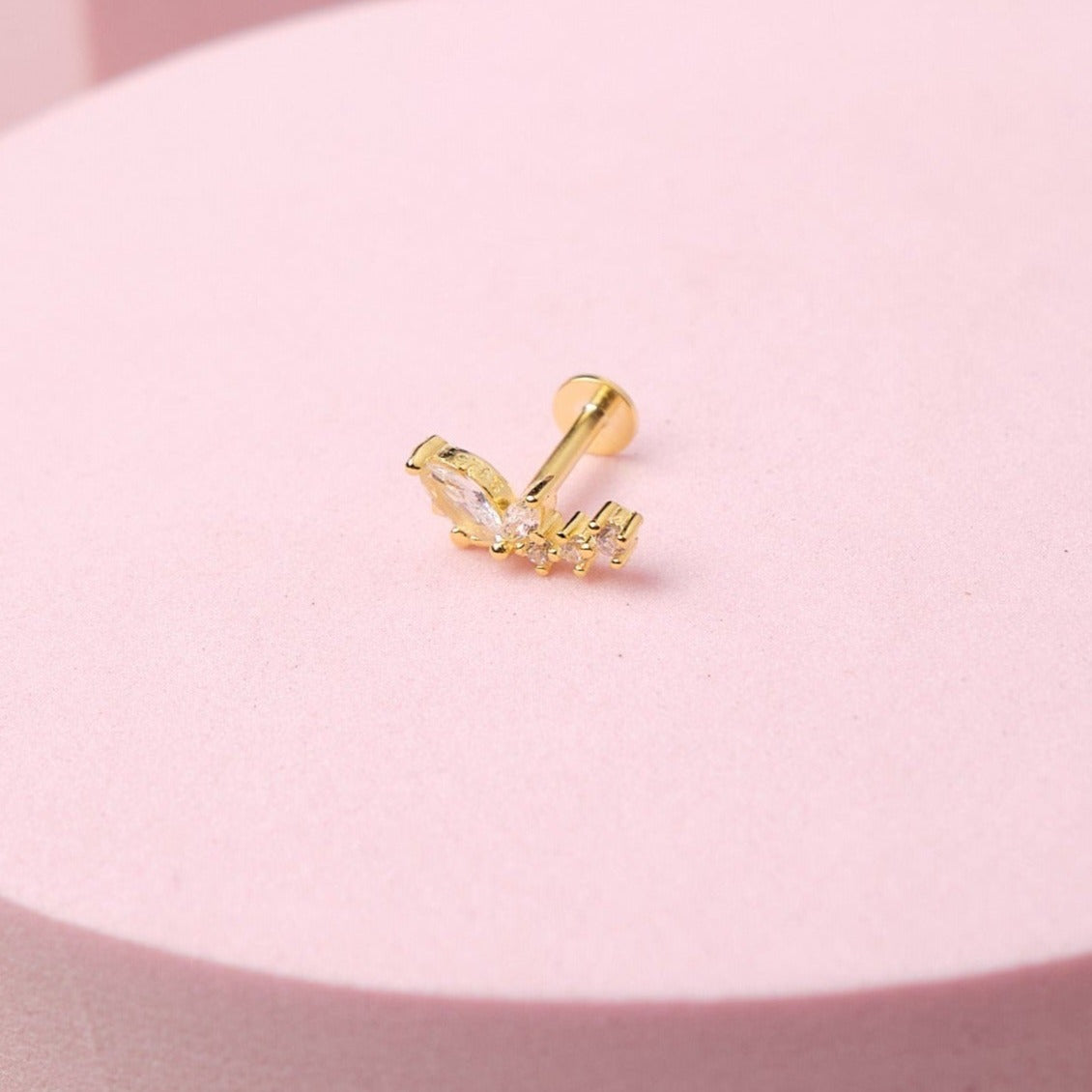 Piercing Monarca - Cristal - Gold - 10x5mm