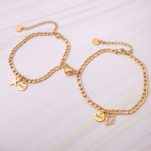 Pack - Pulseras Saturno y Estrella - Gold - Personalizadas