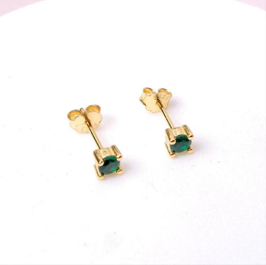 Aretes Camila - Verde - Gold - 4mm