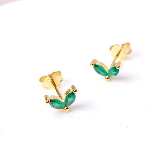 Aretes Rabbit Ears - Gold - 6X5 mm- Verde