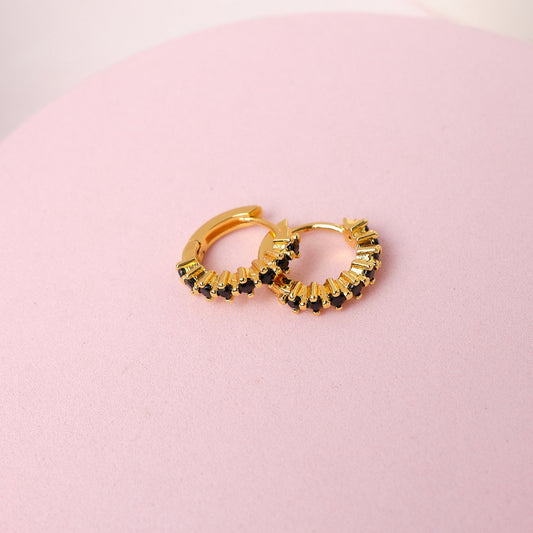 Argollas Nadia - Gold -10mm - Negro