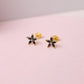 Aretes Lila - Gold - 7mm - Negro