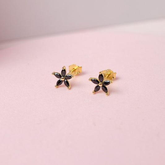 Aretes Lila - Gold - 7mm - Negro