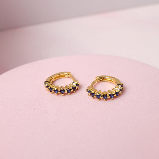 Argollas Nadia - Gold -10mm - Azul