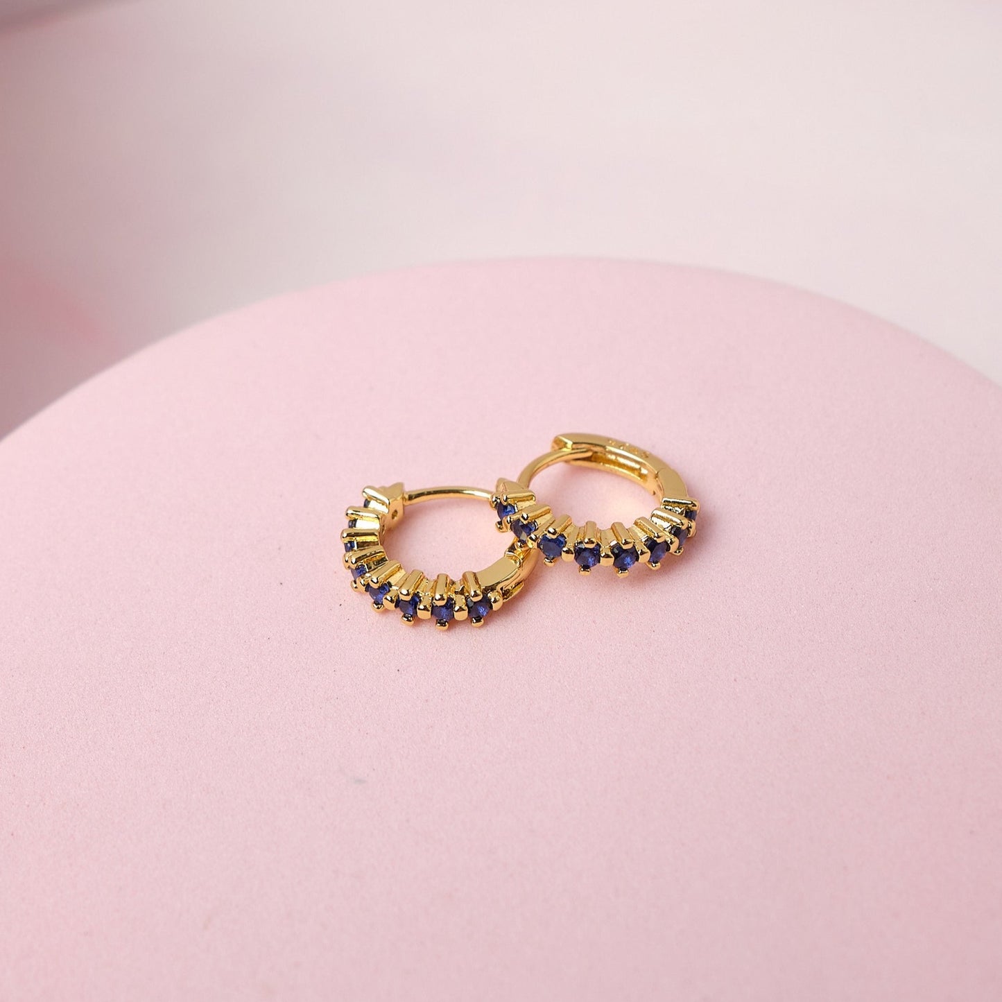 Argollas Nadia - Gold -10mm - Azul