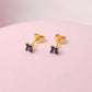 Aretes Iris - Gold - 4mm - Azul