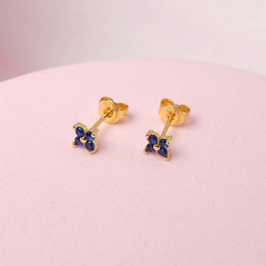 Aretes Iris - Gold - 4mm - Azul