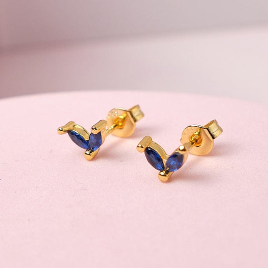 Aretes Rabbit Ears - Gold - 6X5 mm - Azul