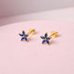 Aretes Lila - Gold - 7mm - Azul