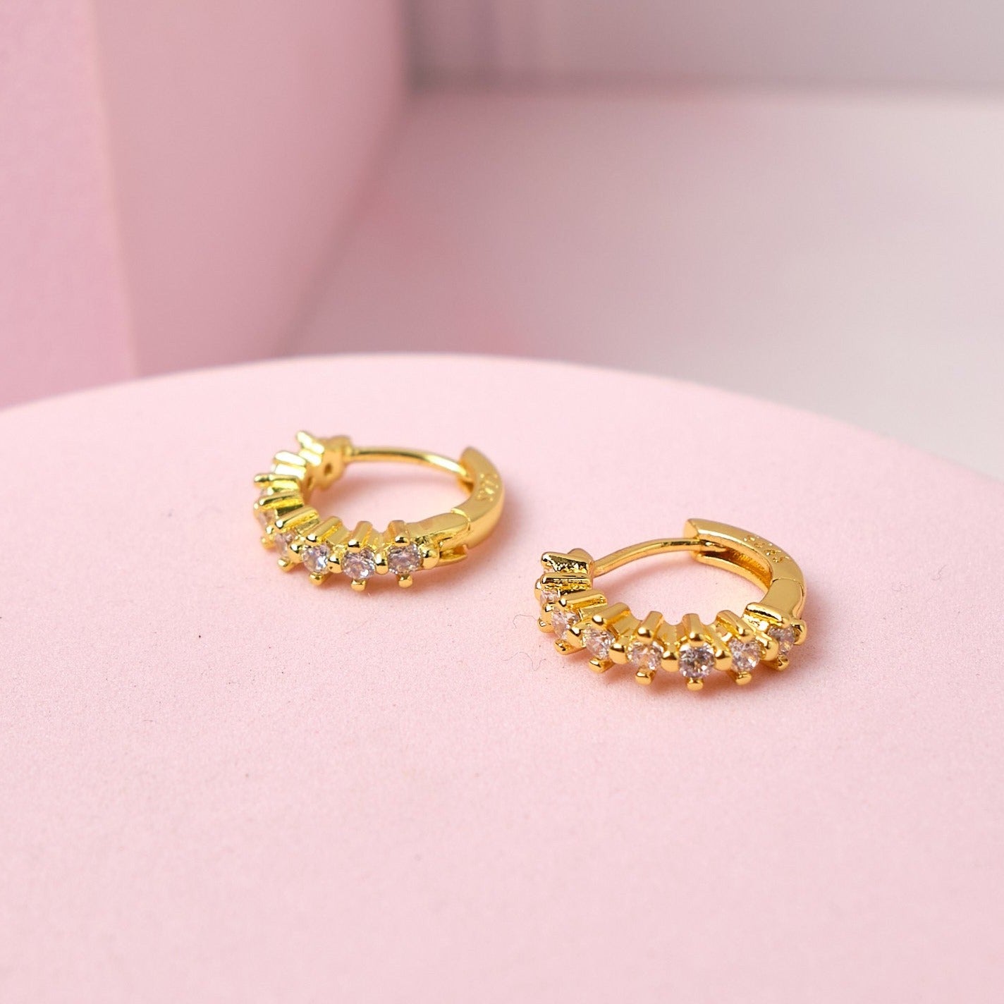 Argollas Nadia - Gold -10mm - Cristal