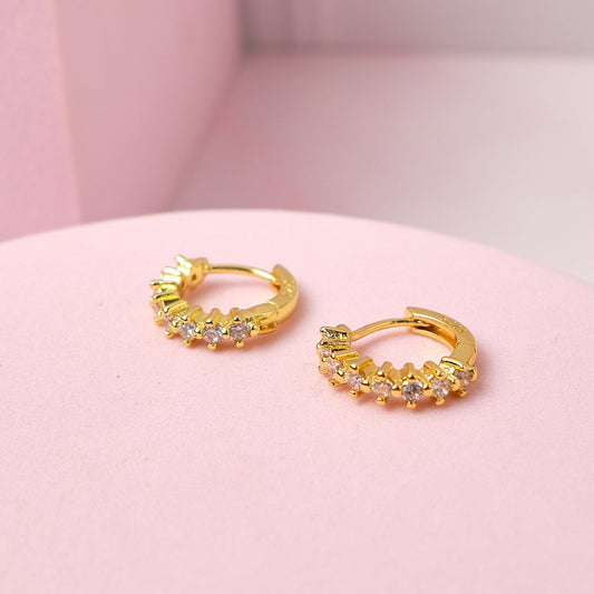 Argollas Nadia - Gold -10mm - Cristal