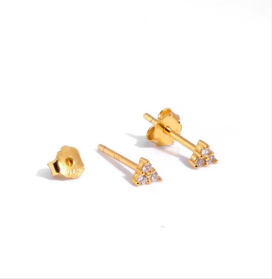 Aretes Little Casia - Gold - 3mm - Cristal