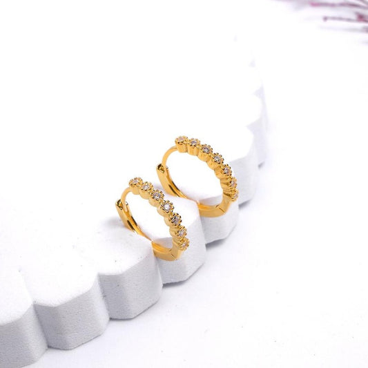 Argollas Stella - Cristal - Gold - 10mm