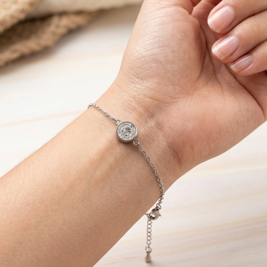 Pulsera San Benito - Silver - 8 mm
