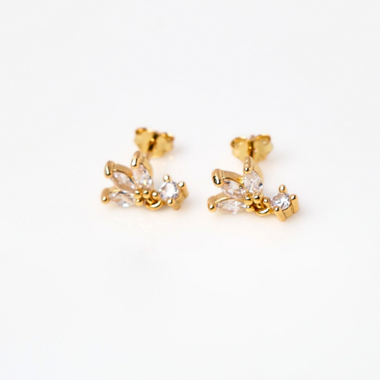 Aretes Dafne - Gold - 7x11mm - Cristal