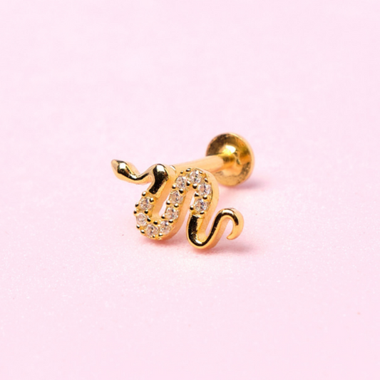 Piercing Serpiente - Cristal - Gold - 12x6mm