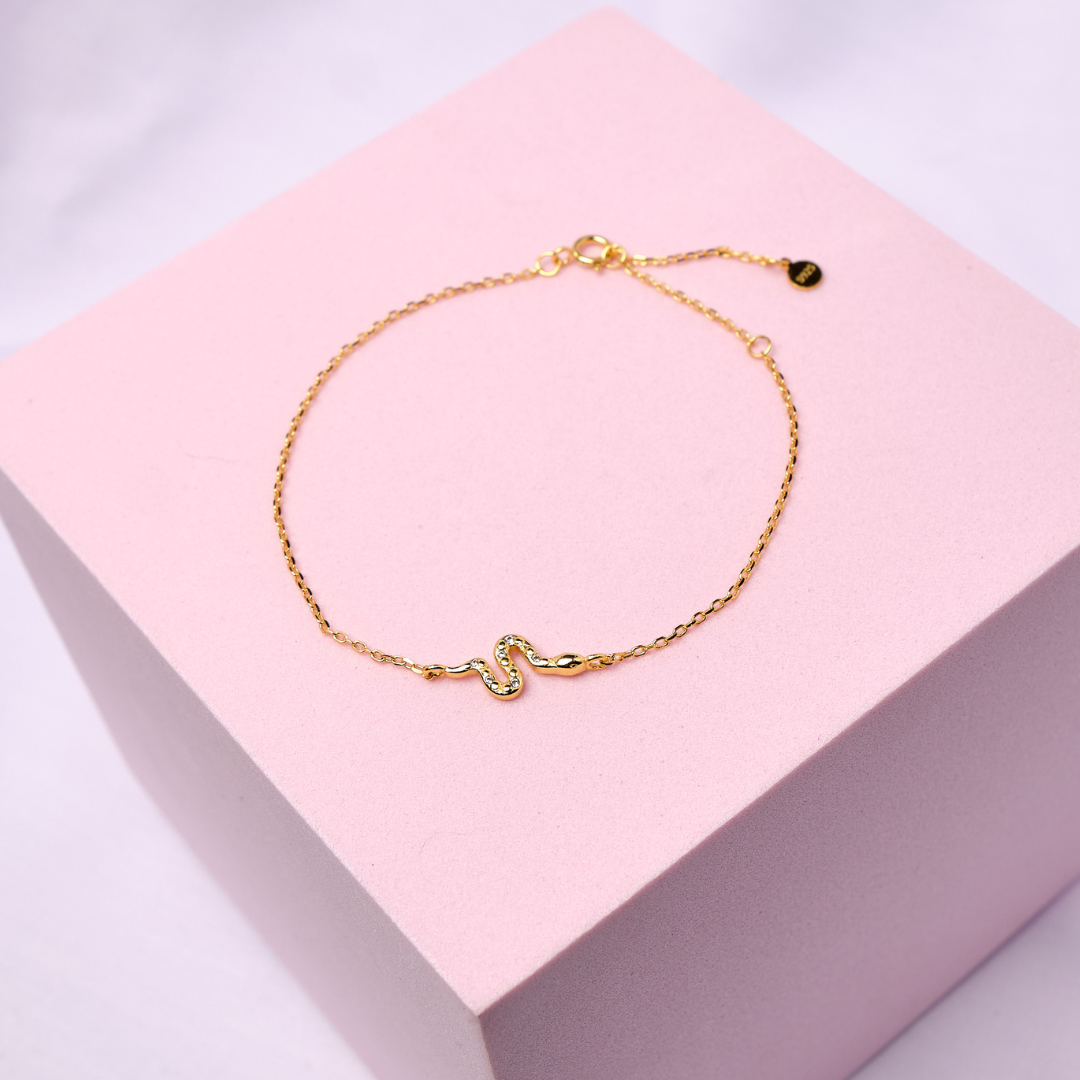 Pulsera Serpiente - Cristal - Gold