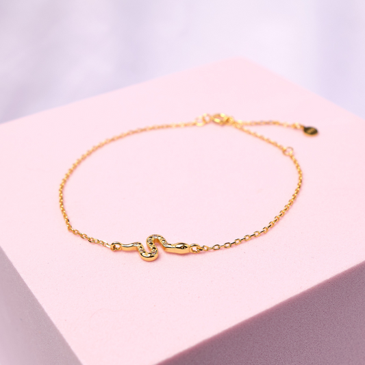 Pulsera Serpiente - Cristal - Gold