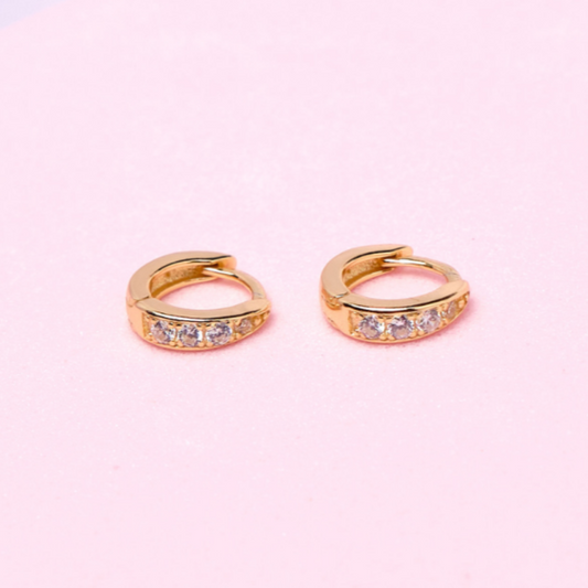 Argollas Juliet - Cristal - Gold - 6 mm
