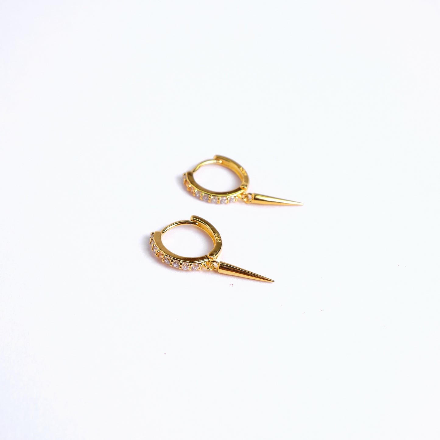 Pendientes Punk - Cristal - Gold - 9mm